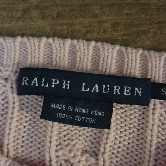 Ralph Lauren Light Pink Cable Knit Sweater - Picture 3 of 3